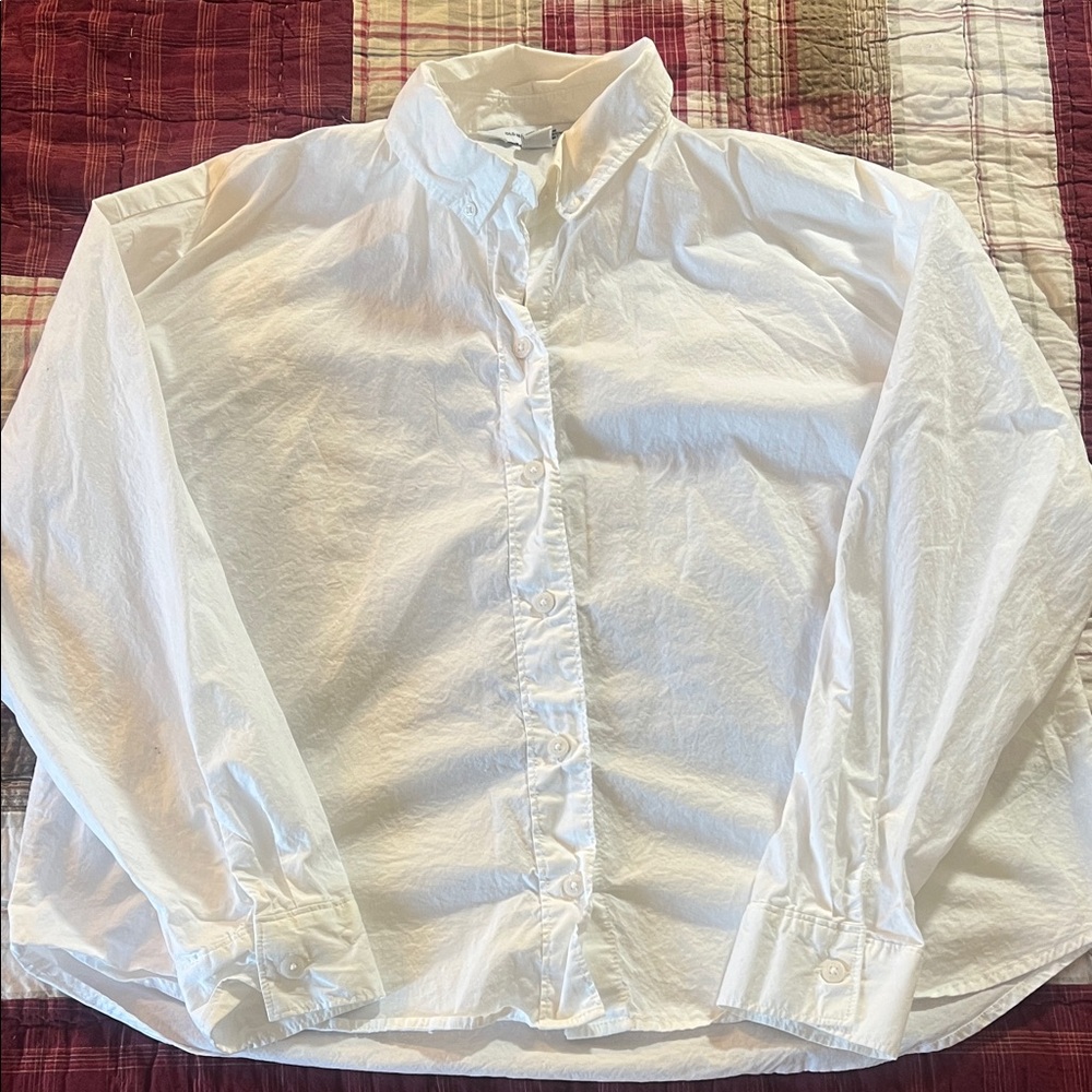 Old Navy "Boyfriend" White Button Down Shirt